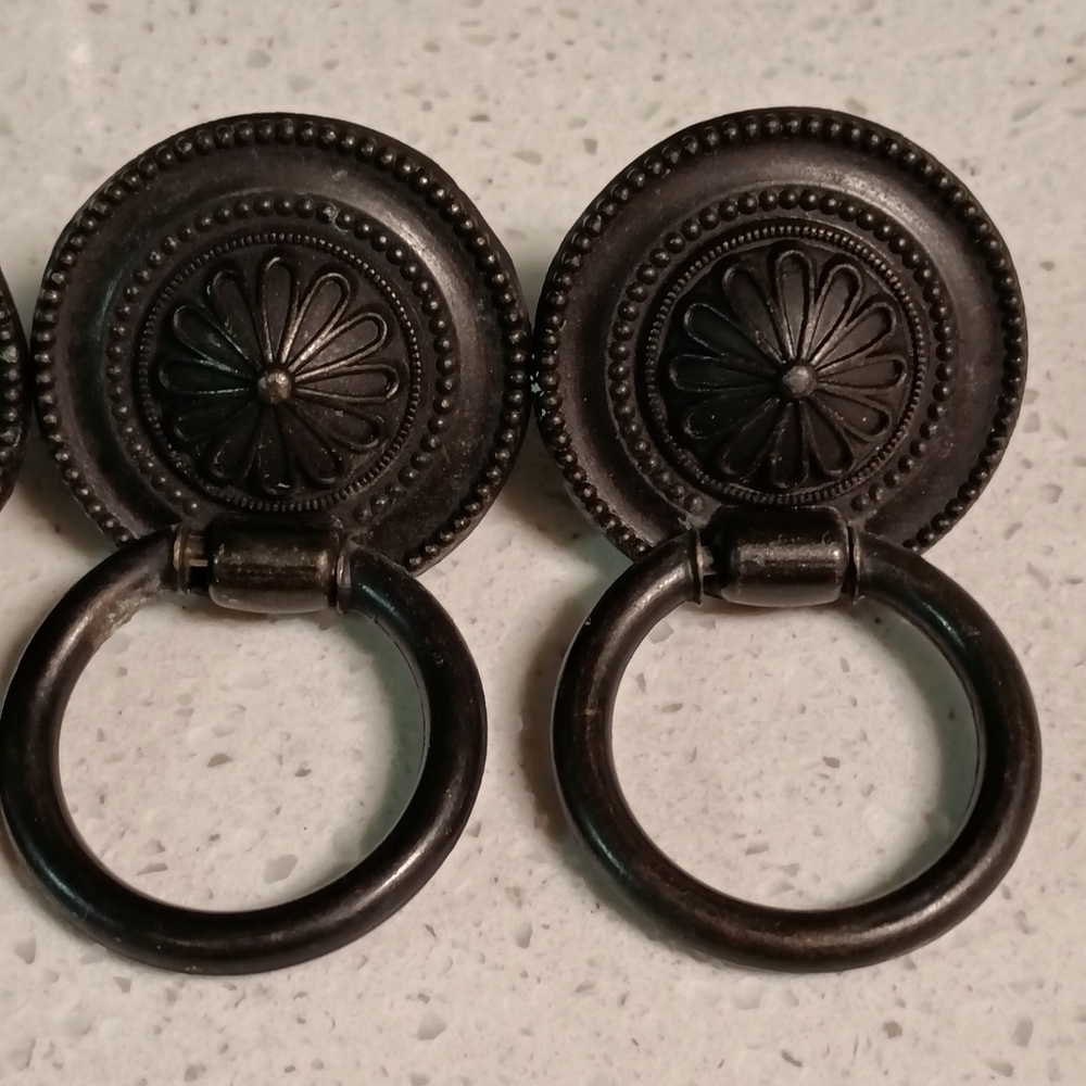 Bronze Floral Drawer Handles